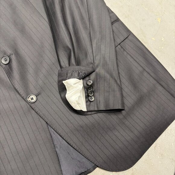 Baumler Loro Piana Suit 130s Four Seasons Wool Striped 2pc Grey 48R 42x30 - Picture 5 of 15